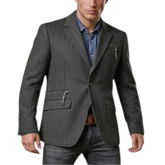 Vintage Diesel Truckistan Blazer Metallic Pinstripe Gorpcore Y2K Brown XXL - Picture 15 of 15